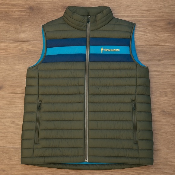 Cotopaxi Fuego Down Vest Men’s M/L – 800 Fill Spruce Stripes Green Puffer - Picture 1 of 12